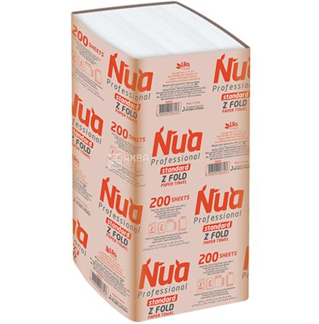 Паперові рушники "Nua" Z 2шар,  21*23