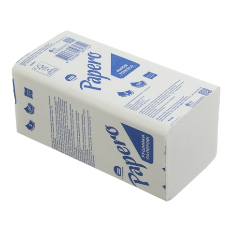 Рушники паперові Papero V-скл білі, 2 шар, 23*24,5см