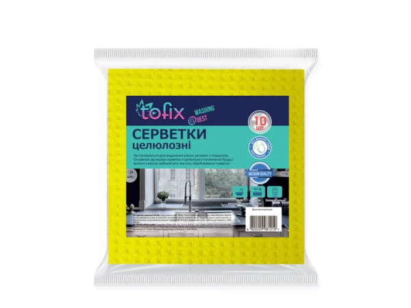 Серветка целюлозна, 5шт, 15,5*15,5 Спонтекс