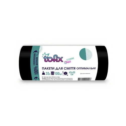6254829938_w640_h640_tofix-pakety-optimalnye АСТ, Мішки для сміття 35/100 Тофікс